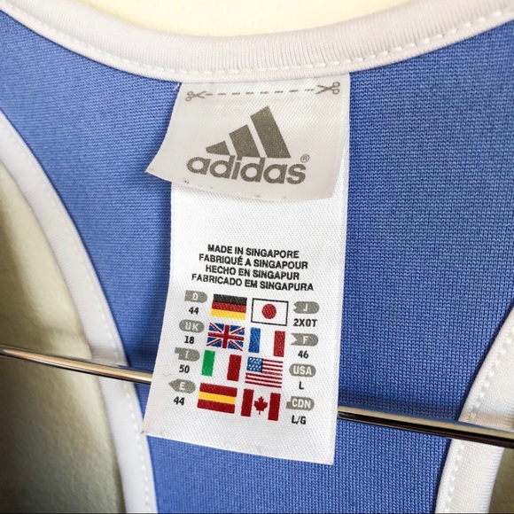 adidas | blue tank top with built-in bra large - Picture 5 of 5